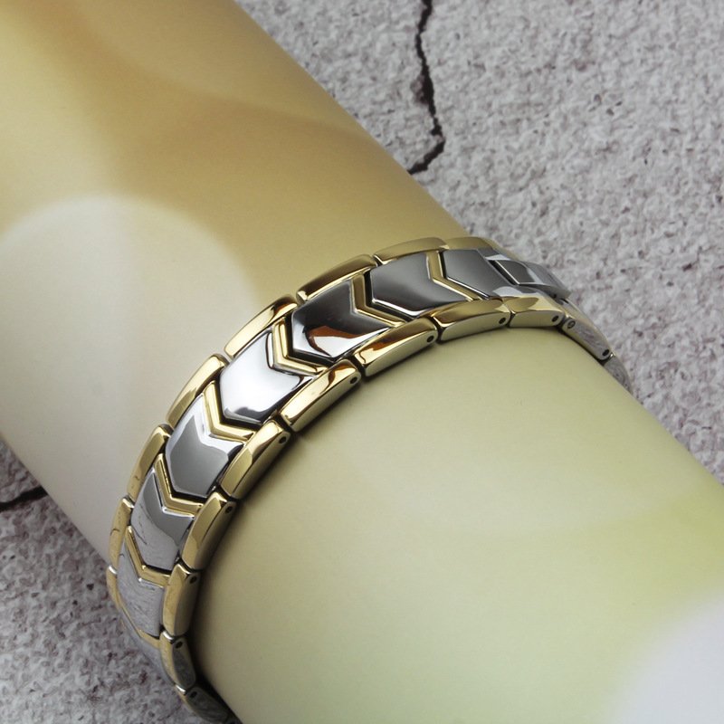 Pulsera de oro con imán de doble hilera - Imagen 7