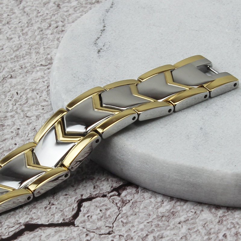 Pulsera de oro con imán de doble hilera - Imagen 4