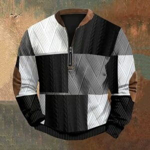 Sudadera con Capucha de Moda para Hombre con Estampado 3D y Cremallera