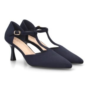 Zapato de tacón medio con tira en T para mujer