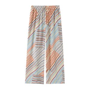 Pantalones holgados de rayas minimalistas de estilo casual