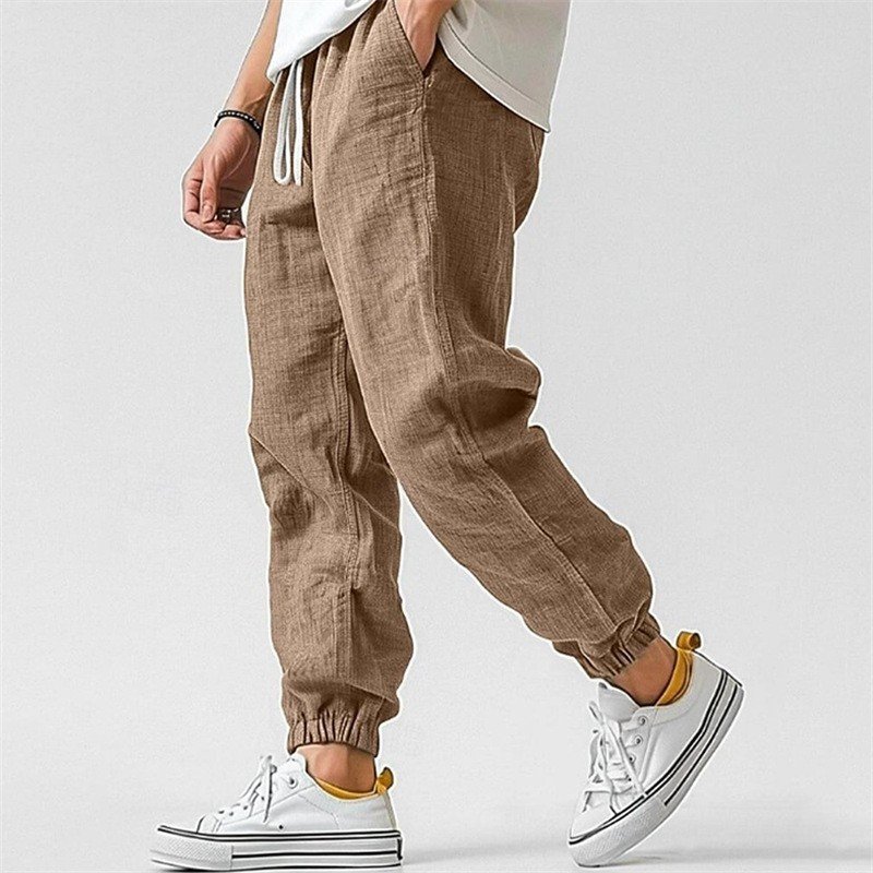 Pantalones tobilleros de color sólido con cintura elástica y pierna recta, transpirables - Imagen 11