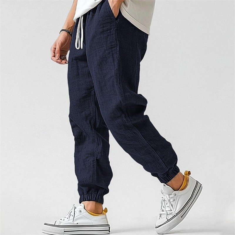 Pantalones tobilleros de color sólido con cintura elástica y pierna recta, transpirables - Imagen 10