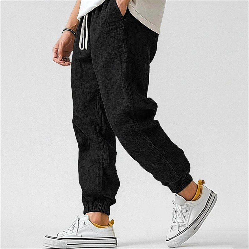 Pantalones tobilleros de color sólido con cintura elástica y pierna recta, transpirables - Imagen 7
